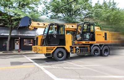 Gradall’s newest version of the XL 4100 still can travel up to 60 mph.