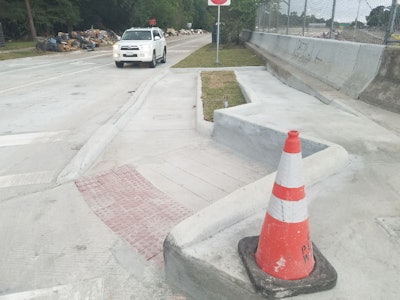 The repaired site of the Beltway 8 frontage road sinkhole. Source: TxDOT