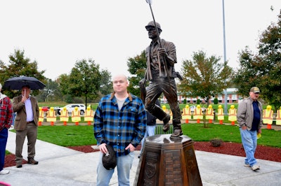 A ceremony was held October 25 for the unveiling of the WVDOH Fallen Highway Worker Memorial. Photo by WVDOH