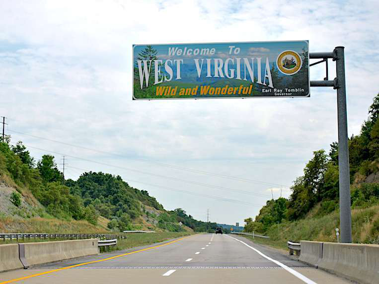 West Virginia welcome sign