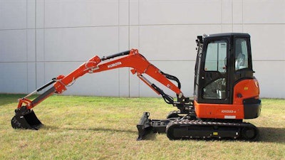 KX033-4 compact excavator with extendable dipper arm