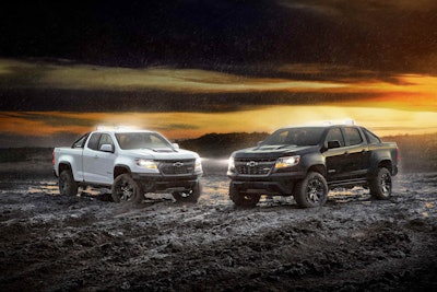 (L to R) 2018 Colorado ZR2 Dusk and ZR2 Midnight Editions