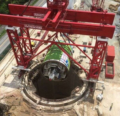 “Nannie” the tunnel boring machine during the Anacostia River Tunnel’s construction.