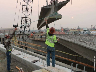 Bridge Construction Workers Steel Stock