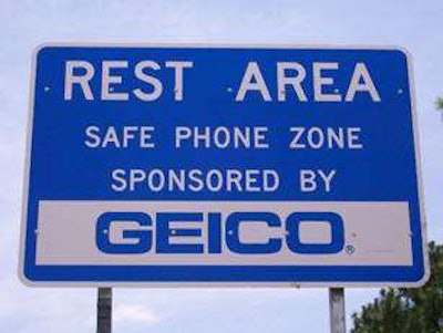 A corporate sponsor sign in Florida