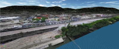 Google Maps image overlaid on LIDAR data in Carlson’s 2018 Precision 3D Topo.