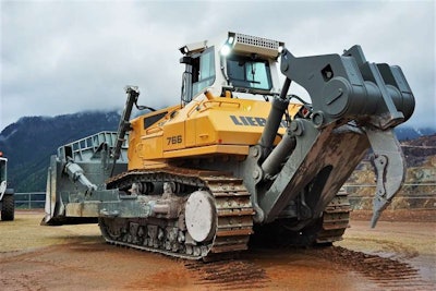 The ripper on the Liebherr PR 766 is controlled by a dedicated adjustable joystick.