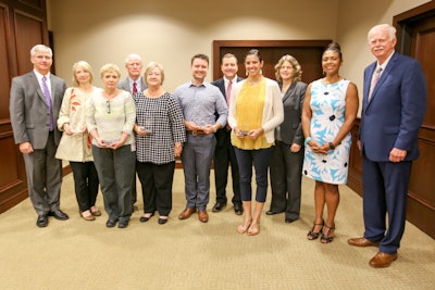 The Mississippi DOT won the Judges’ Choice top award from PRAM. From left, Commissioner Mike Tagert, northern district; Susan Puckett, training coordinator, Human Resources; Jeannie Farmer, branch manager, Print Shop; Commissioner Dick Hall, central district; Susan King, visual communication manager, Print Shop; Rob Pettit, former digital media manager; Jarrod Ravencraft, public affairs director; Morgan Miller; digital media manager; Executive Director Melinda McGrath; Selena Standifer, deputy public affairs director; and Commissioner Tom King.