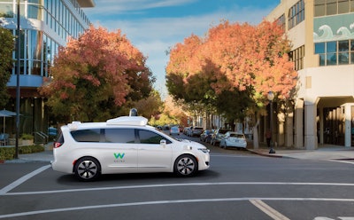 A Waymo driverless Chrysler Pacifica Hybrid minivan