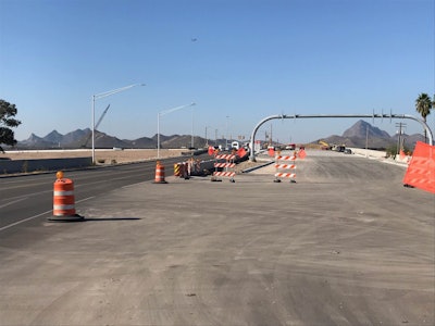 Bridge decks, old and new in the project to improve I-19 at Ajo Way in southwest Tucson, Arizona. The Federal Highway Administration began the two-part project in March 2016, saying it will improve traffic efficiency and public safety. Photos courtesy of ADOT.