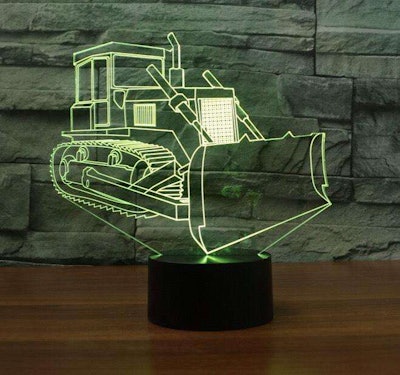 Bulldzoer Hologram Lamp