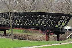 Cedar covered bridge burned