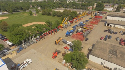 Hayden-Murphy Equipment is wrapping up its 60th year in 2017 and heads into 2018 with strong sales anticipated. Above, the dealership’s yard in Bloomington, Minn., which in the south metro area of Minneapolis-St. Paul
