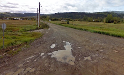 A gravel and dirt road off the Klondike Highway in Yukon. Photo: Google Maps