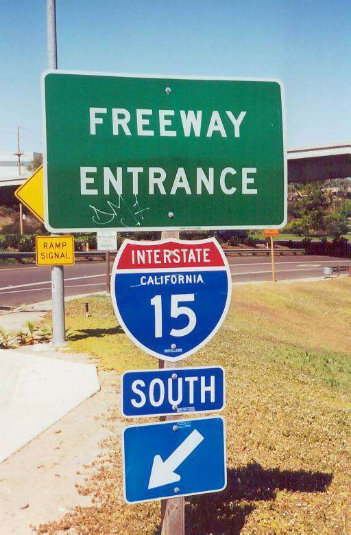 I-15 California freeway sign