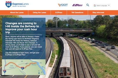 The Virginia DOT created 66ExpressLanes.org to help drivers understand the new I-66 Express Lanes.