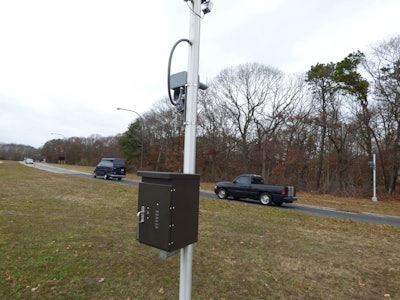 The detectors emit an invisible beam that when crossed by an over-height vehicle triggers a warning sign.