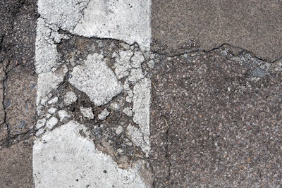 Stock Road Damaged Crumbled Crumbling Asphalt