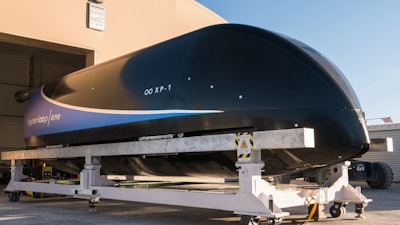 Virgin Hyperloop One says it has tested this passenger pod at 240 mph. Photo: Virgin Hyperloop One