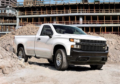 The all-new 2019 Silverado Work Truck features a “CHEVROLET” graphic across the grille and tailgate, blacked-out trim and 17-inch steel wheels for maximum durability. The interior features durable vinyl or cloth seats and 7-inch color touch screen.
