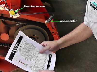 Sensors on the machine detect and locate out of spec vibrations so technicians can add or remove weight from the drum to restore balance.
