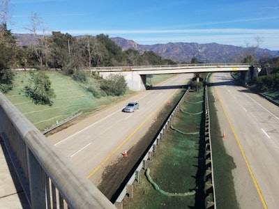 U.S. Highway 101 lanes are now clear of mud. Photo credit: Caltrans