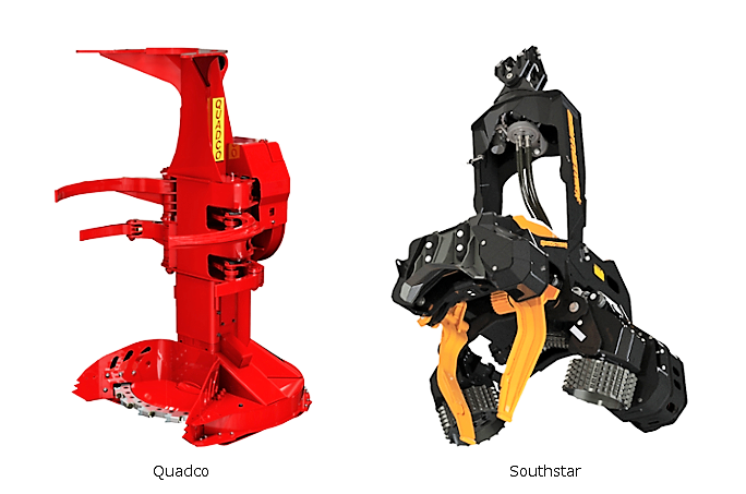 Quadco Southstar forestry attachments Komatsu