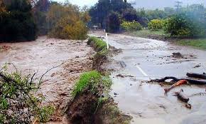 Storm damage to a California highway, before the Santa Barbara mudslides. Photo courtesy of California DOT.