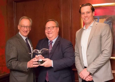 Closner Equipment has been named Roadtec’s outstanding dealer for 2017. Shown above, left to right, is the company’s founder and owner, Bennett Closner; Roadtec President John Irvine, and J.B. Closner, vice president of Closner Equipment North. J.B. is Bennett Closner’s son.