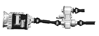 The new split-shaft PTO on Mack mDrive automatic transmissions handles high-torque demands like pumping wet concrete.