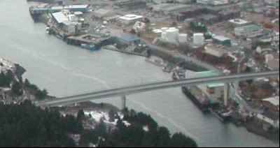 Near Island Bridge, also known as Kodiak Harbor Channel Bridge, connects Kodiak Island with Near Island. Photo: Alaska Department of Transportation & Public Facilities.