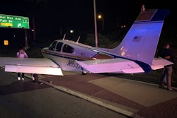 PLane Lands 55 Freeway