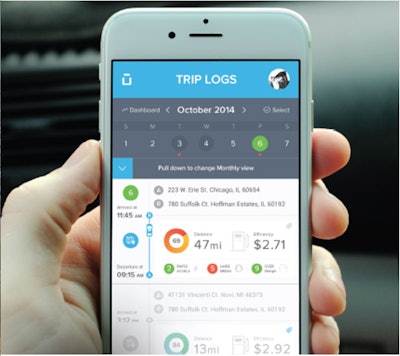 A sample image of Azuga’s mileage tracking technology that Washington volunteer participants will have the option to use.