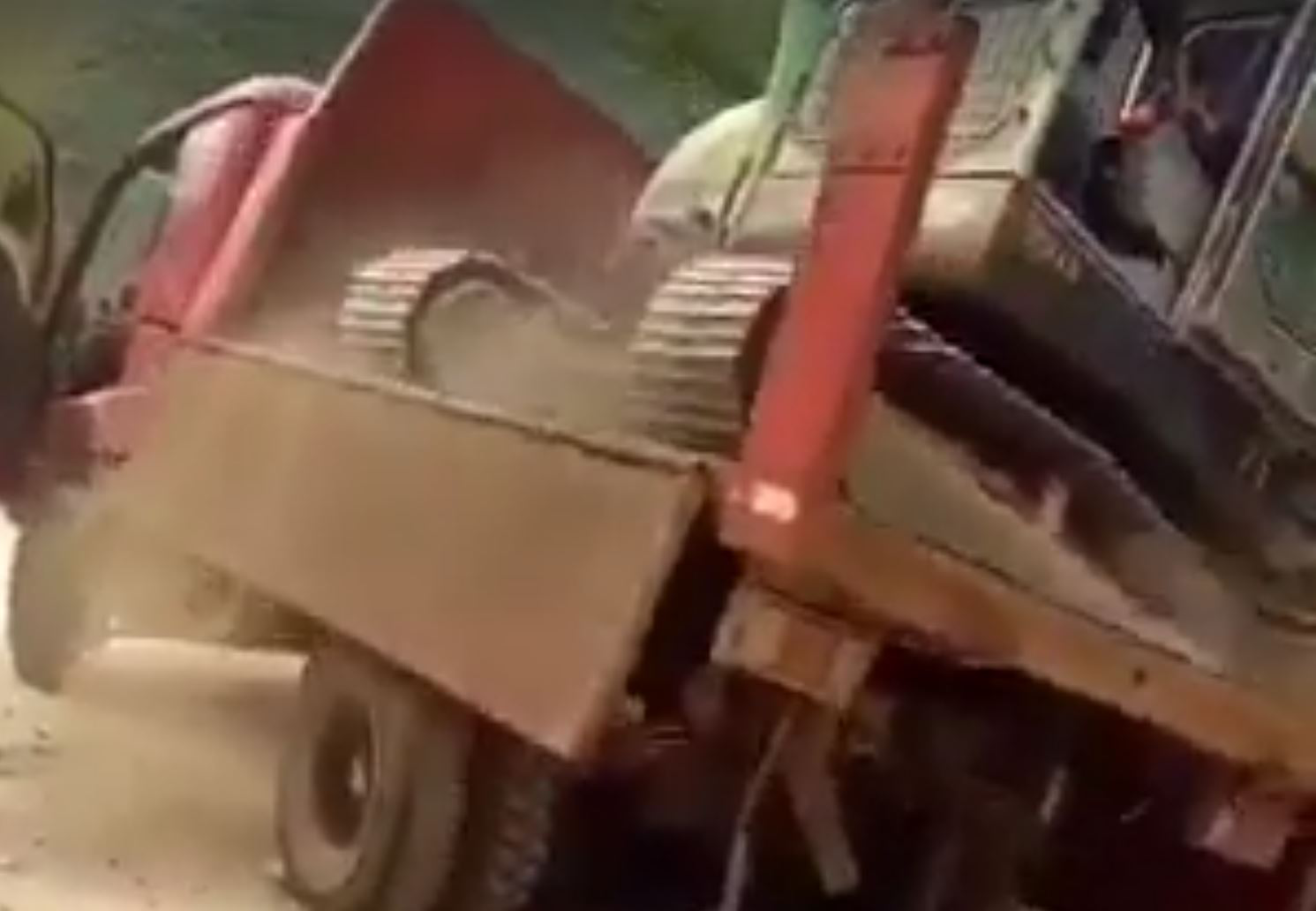 excavator loading mishap