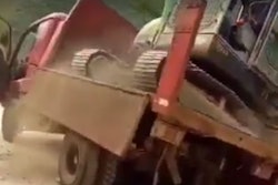 excavator loading mishap