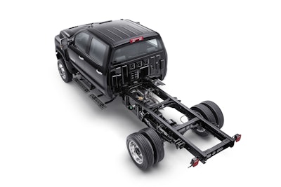 Easy to Upfit: the Chevrolet Silverado features painted, one-piece frame rails with smooth, unobstructed top sections, and through-the-frame fuel fill lines