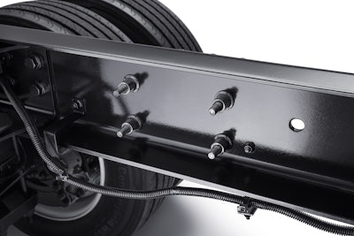 Easy to Upfit: the Chevrolet Silverado features painted, one-piece frame rails with smooth, unobstructed top sections, and huck bolts for superior clamping force