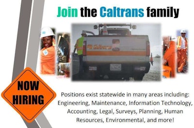 Caltrans says it has hundreds of current job openings, with even more openings expected to occur over the next five years.