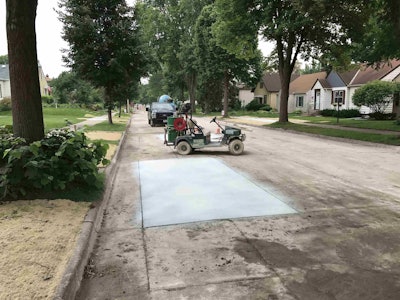 A completed full panel of new concrete on Penn Avenue South on Minneapolis’ south side. The city’s renewed pavements are expected to last another 25 years.
