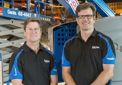Matt Fearon, left, Genie president, Terex AWP, and Mike Davis, newly appointed Genie vice president of product management and TBS.
