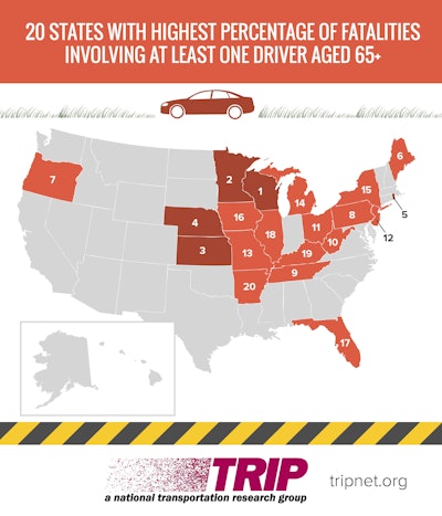 Older Driver Trip Infographic Percentage Fatalities 65 Map 1