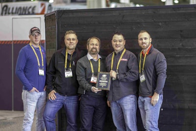 Minnich top dealer of the year for the Southern Region, Live Oak. Left to right, Clay Smith of Live Oak Construction Supply, Steven Kristensen of Live Oak Construction Supply, Randy Cleland of Minnich Manufacturing, Bobby Hughes of Live Oak Construction Supply, Todd MacIver of Live Oak Construction Supply.