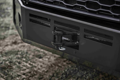 The tow pin is rated to 60,000 pounds and the aluminum bumper shroud avoids the rust and corrosion issues common to steel bumpers.