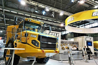 The Bell exhibit on the 2018 Intermat show floor.