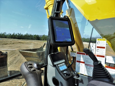 Intelligent Machine Control information is displayed on a 12.1-inch display inside the PC390LCi-11 cab.