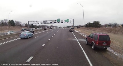 Two intrusions to the right show vehicles that had entered a work zone in Minnesota. The images were from video that researchers used for testing the documentation process of intrusions. Photo: MnDOT