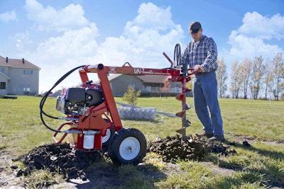 Little Beaver’s UN-Towable drill works with 36-inch augers and is powered by a 9-horsepower Honda engine.