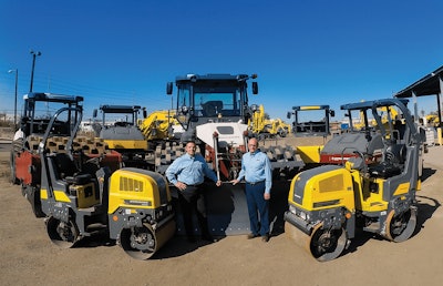 Pictured left to right, Jamie Carson, general manager of sales and rental, and Sloan Brooks, resident and chief operating officer for Road Machinery.
