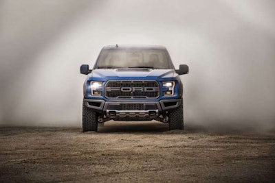 2019 Ford F-150 Raptor leaving dust trail behind