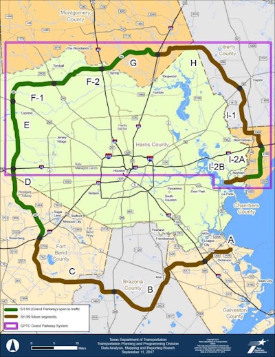 Construction on Segment H of the Grand Parkway is scheduled to begin in fall. Work on Segment I-1 will begin in 2019.